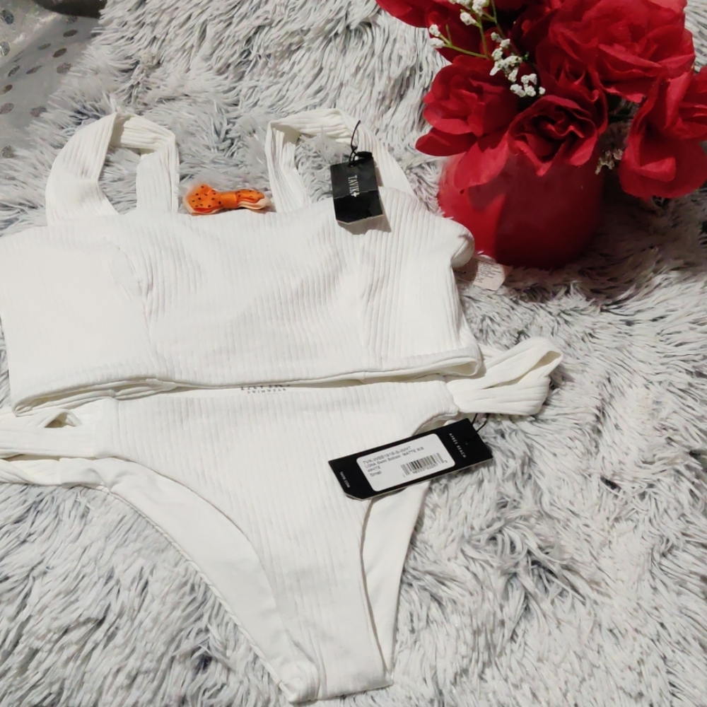 TAVIK  SET DEB SWIM TOP BIKINI BOTTOM WHITE  SMALL - Picture 7 of 8